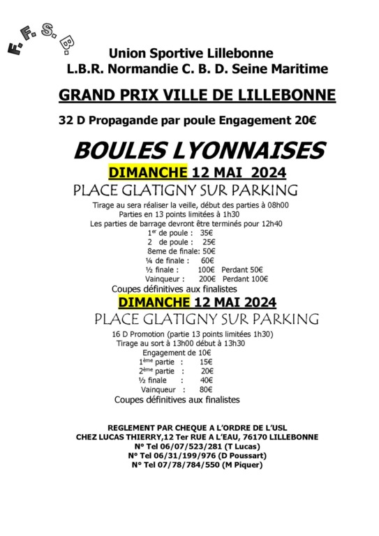 PROPAGANDE GRAND PRIX DE LA VILLE DE LILLEBONNE 12/05/2024